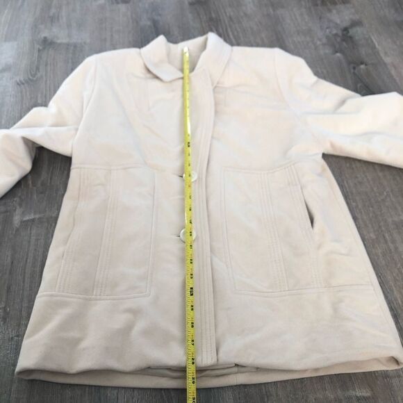 Vintage Juli de Roma Women's Button Front Cream Long Sleeve Coat Made In USA - Picture 7 of 7